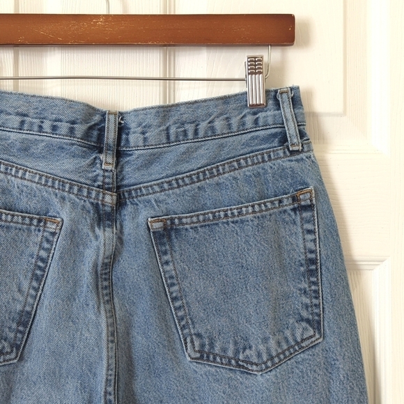 Topshop Distressed Medium Wash High Rise Straight Leg Button Fly Dad Jeans 28 - Picture 13 of 14